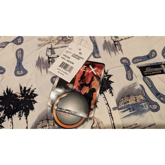 New Deadstock Chipshot Golf Print Shirt XL by BOSS Short Sleeve Button-Up NWT! - Picture 5 of 10